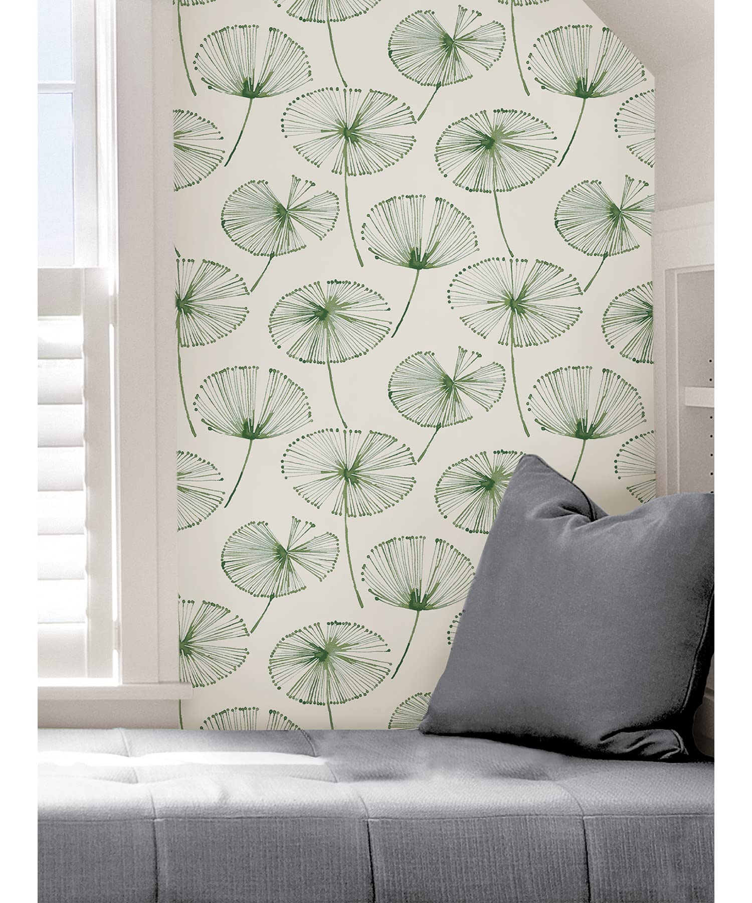 NuWallpaper Sage Aya Peel & Stick Wallpaper - Self-Adhesive Removable Wallpaper for Bedroom, Living Room, Kitchen - Easy DIY Home Decor Upgrade