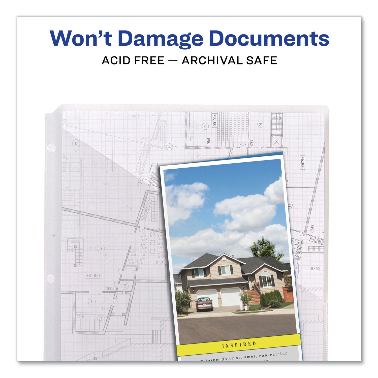 Avery® Clear 3 Hole Punched Binder Pockets - 9.25 x 11 Inches, Pack of 5 | Perfect for School, Office & Document Organization