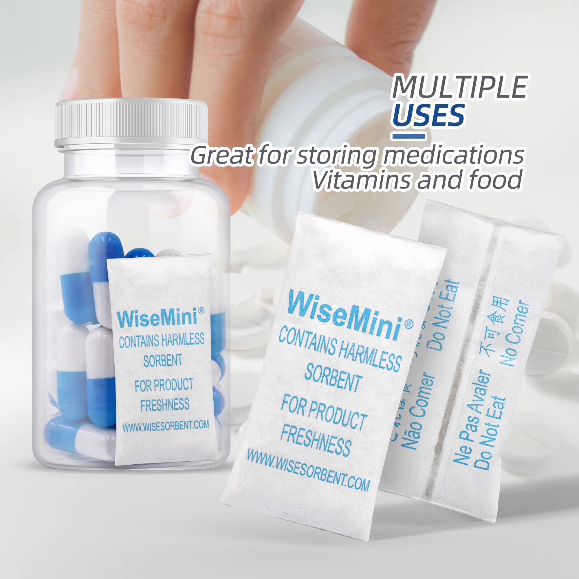 1000 Packs of 5 Gram Silica Gel Desiccant Packets - Food Safe Moisture Absorbers for Food Storage, Closet, Shoes & Electronics | Reusable Dehumidifiers for Home, Travel & Storage