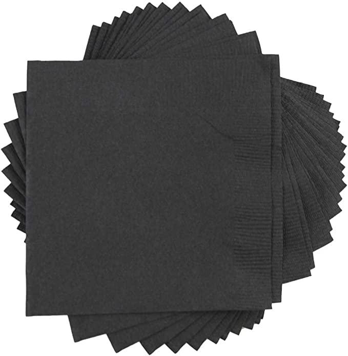 Premium Black Paper Napkins for Parties - 20-Pack 2-Ply Disposable Beverage & Cocktail Napkins for Birthday, Wedding, Graduation, Restaurant & Picnic - Elegant Dining & Event Decor