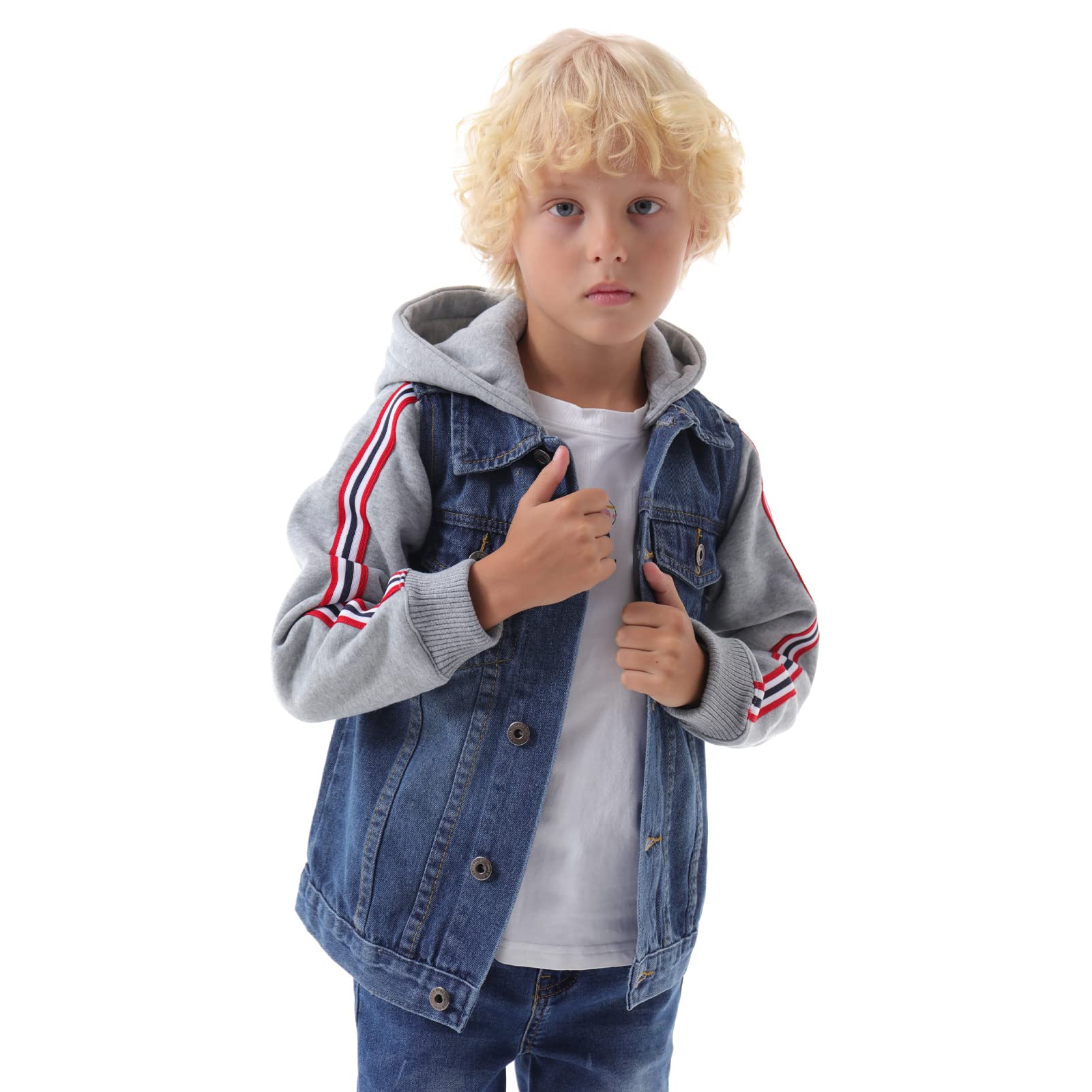 Boys Hooded Denim Jacket - Stylish Fall Outerwear for Toddler Boys, Perfect for Playdates and Outdoor Adventures