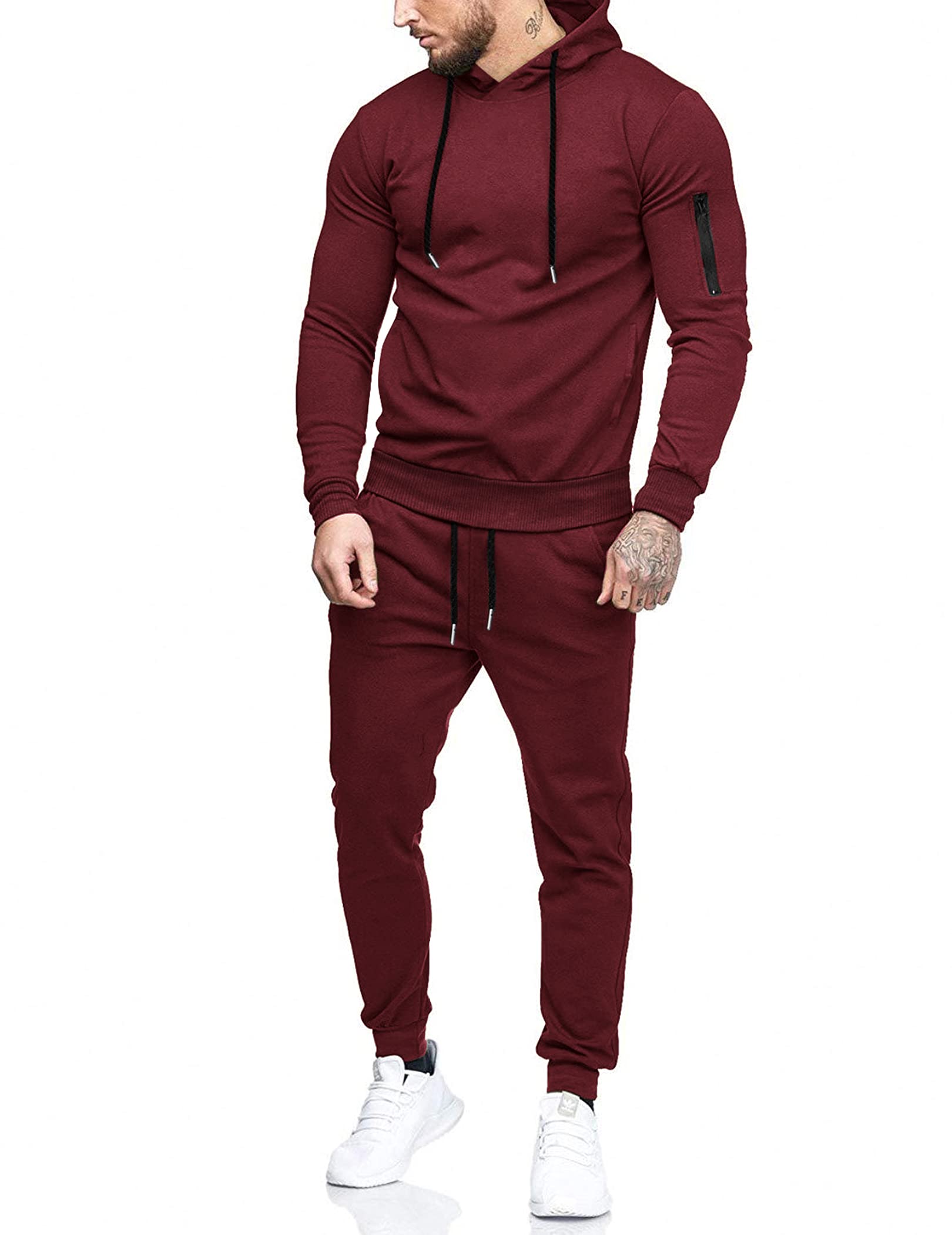 COOFANDY Men's 2-Piece Hooded Tracksuit Set - Athletic Running Jogging Sweatsuit for Casual Wear & Gym Workouts | Lightweight Comfortable Sportswear for Men's Active Lifestyle