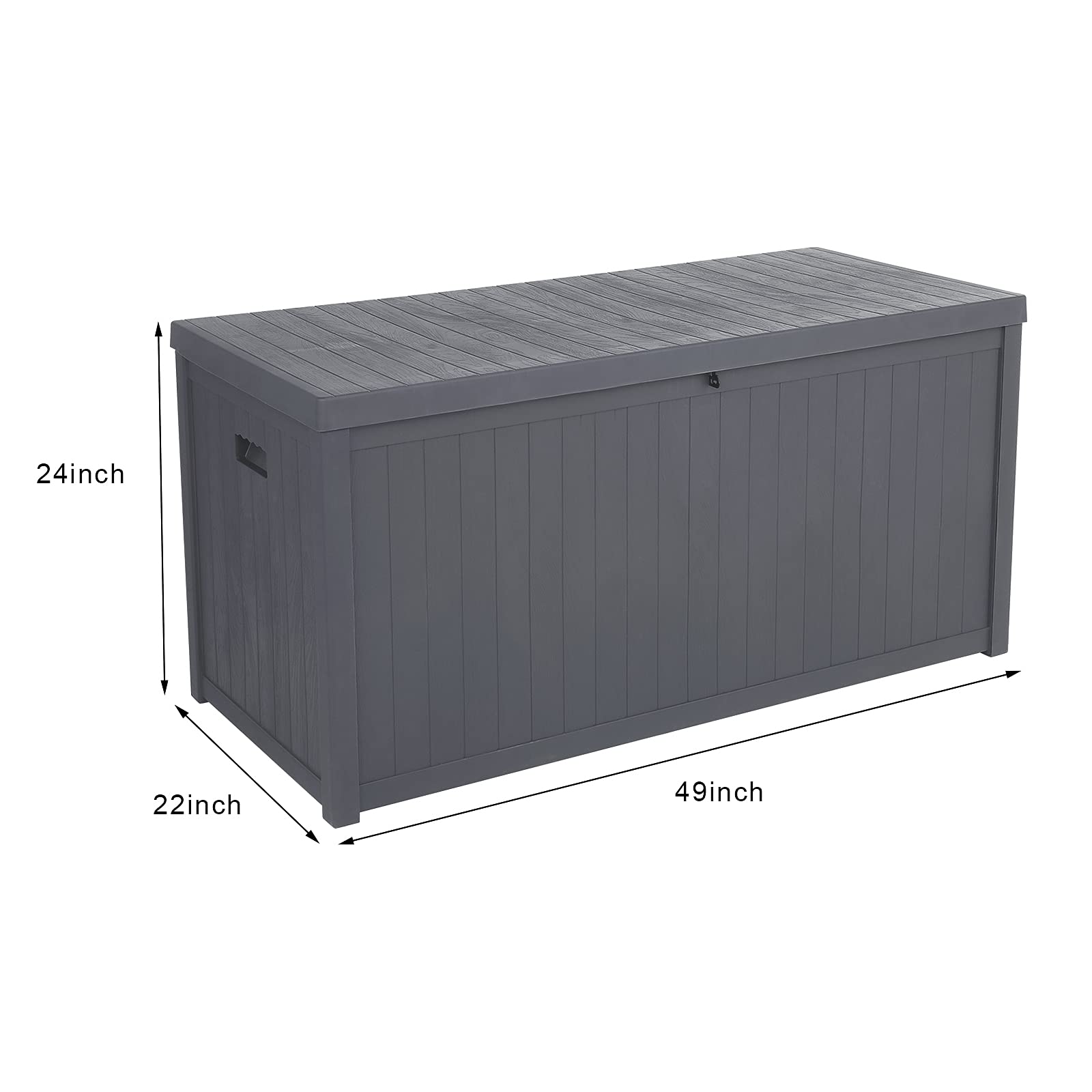 113 Gallon Outdoor Plastic Waterproof Deck Storage Box - Grey - Organize Patio Furniture, Cushions & Garden Tools - Perfect for Backyard, Poolside & Outdoor Storage