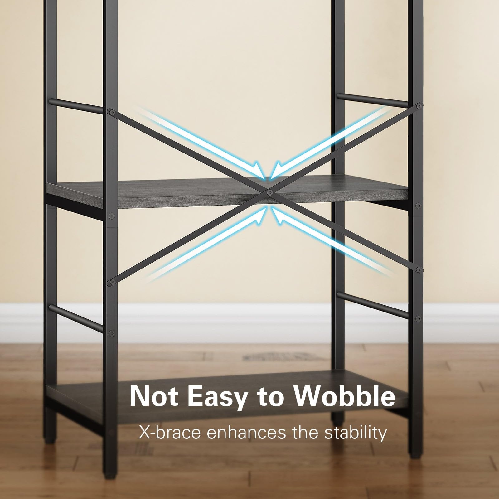 3-Tier Bakers Rack with Electrical Outlets - Freestanding Kitchen Storage Shelf for Microwave, Coffee Maker & Appliances - 23.6