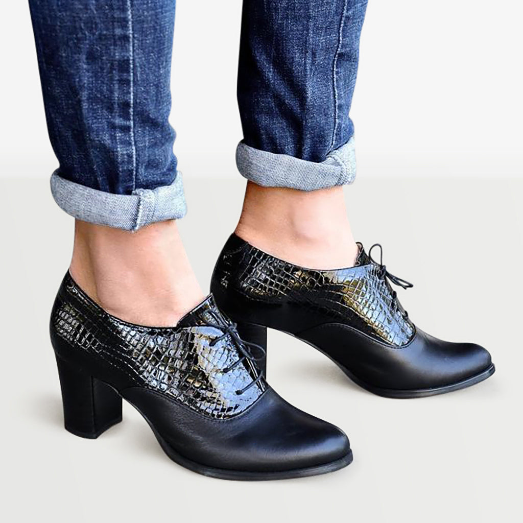 Holborn Oxford Heels - Stylish Women's Dress Shoes for Work, Office & Formal Occasions | Comfortable & Elegant Heeled Loafers for Professional Women