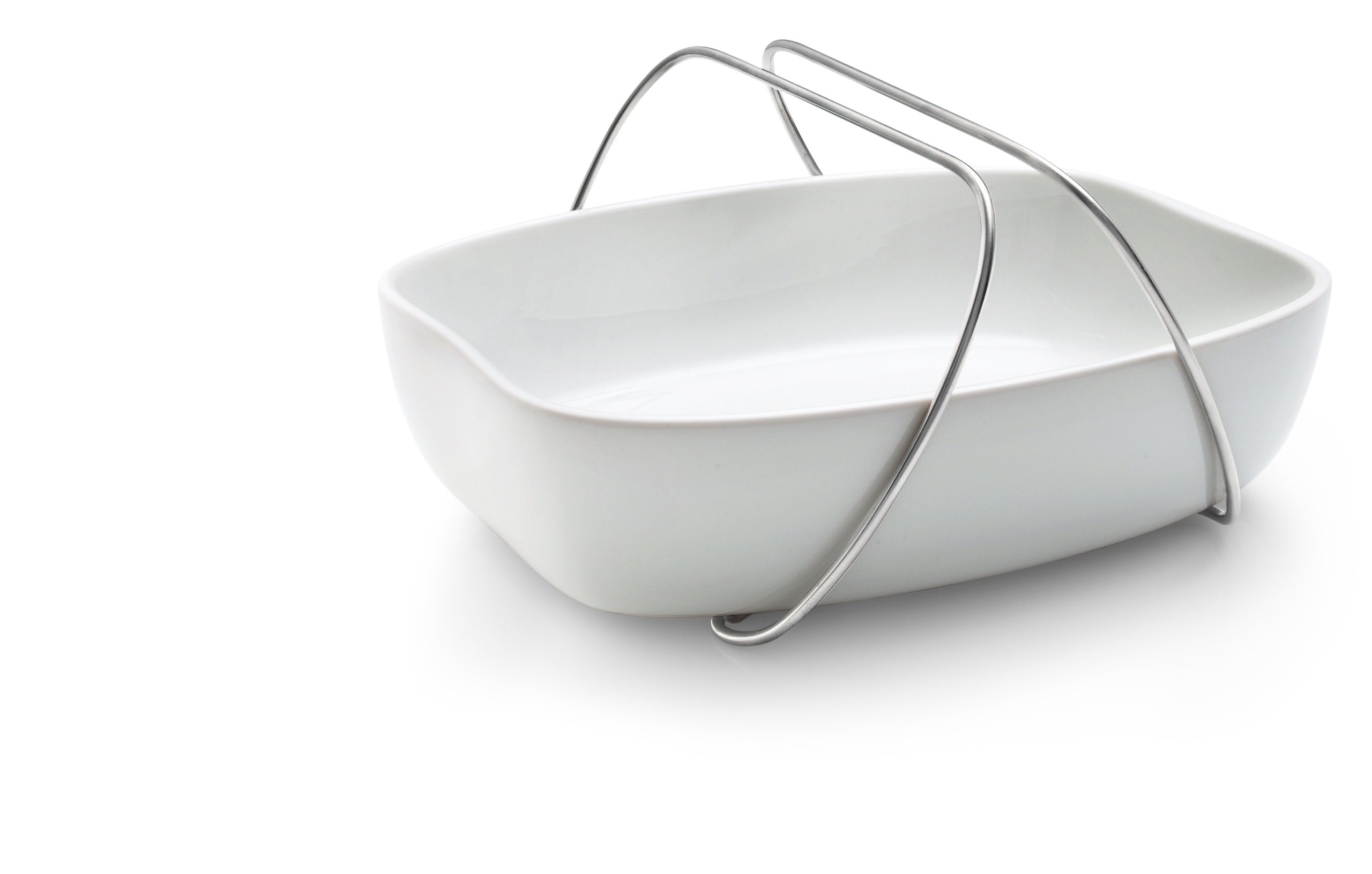 Eva Solo White Small Dish with Handle - 26 x 20 x 6cm - Perfect for Serving Appetizers, Desserts & Kitchen Organization