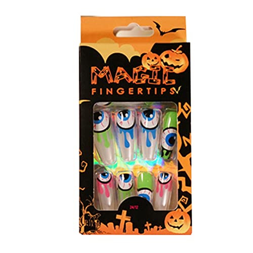 Kaaka Nail Art Kit - 24pcs Fake Nail Tips Set, Halloween DIY Acrylic Nails with Scratch Resistant Design for Women | Perfect for Costume Parties, Cosplay & Nail Art Enthusiasts