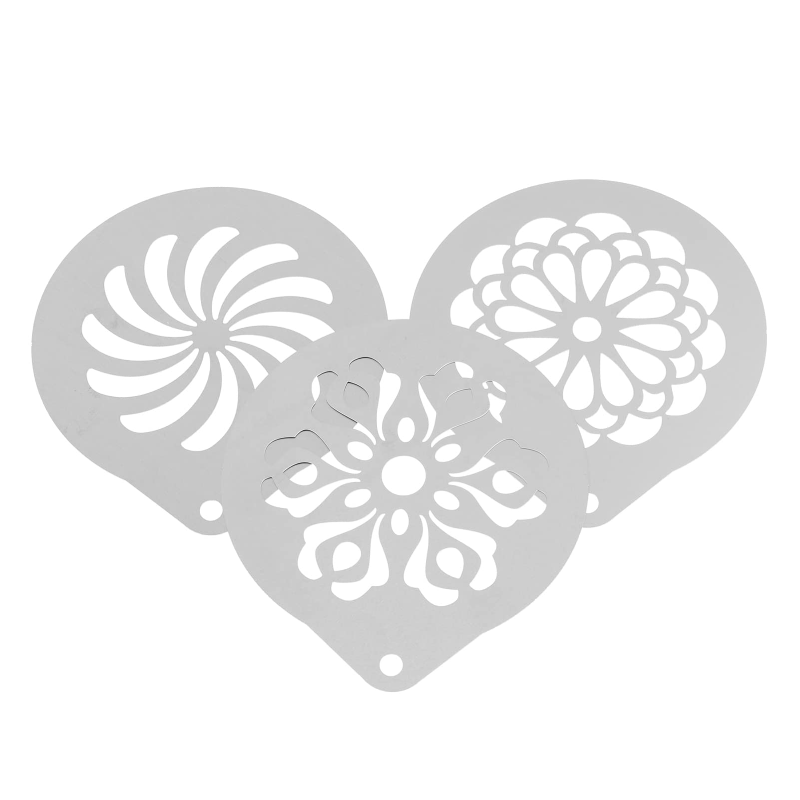 3-Piece Coffee Latte Stencil Set for DIY Coffee Art - Reusable Templates for Cappuccino, Latte & Coffee Decorating - Perfect for Home Baristas & Coffee Lovers (Kitchen, Cafe, Gift)