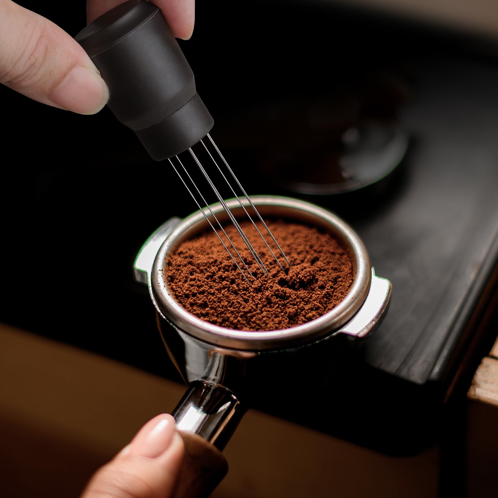 Upgraded WDT Tool with Strong Magnetic Base for Breville Barista Espresso Machine - Premium Espresso Distribution Tool for Ninja Luxe Cafe - Perfect Coffee Grounds Leveling & Clump Breaking - Ideal for Home Baristas & Coffee Enthusiasts