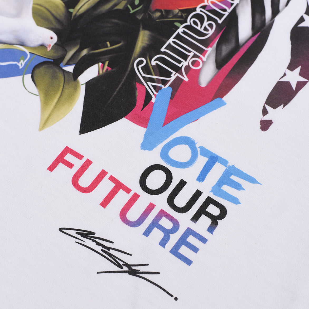 Chuck Styles Vote Our Future Mural Graphic Tee - White | Vintage Political Statement T-Shirt for Men & Women | Perfect for Protests, Rallies & Casual Streetwear