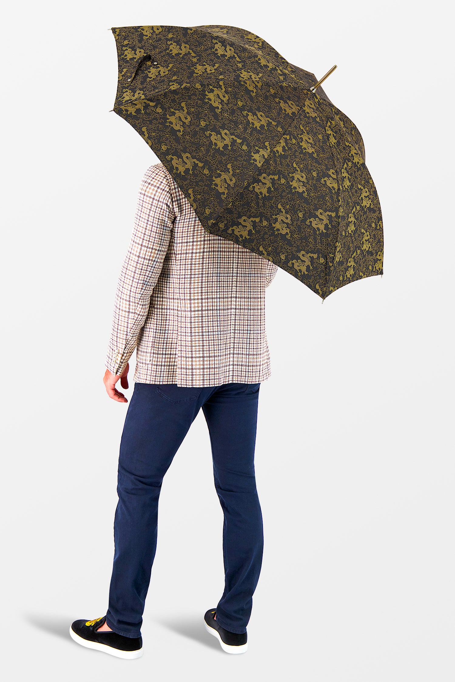 Pasotti Golden Dragon Luxury Umbrella - Elegant Handmade Designer Umbrella for Men & Women - Perfect for Weddings, Gala Events & Fashionable Rainy Days