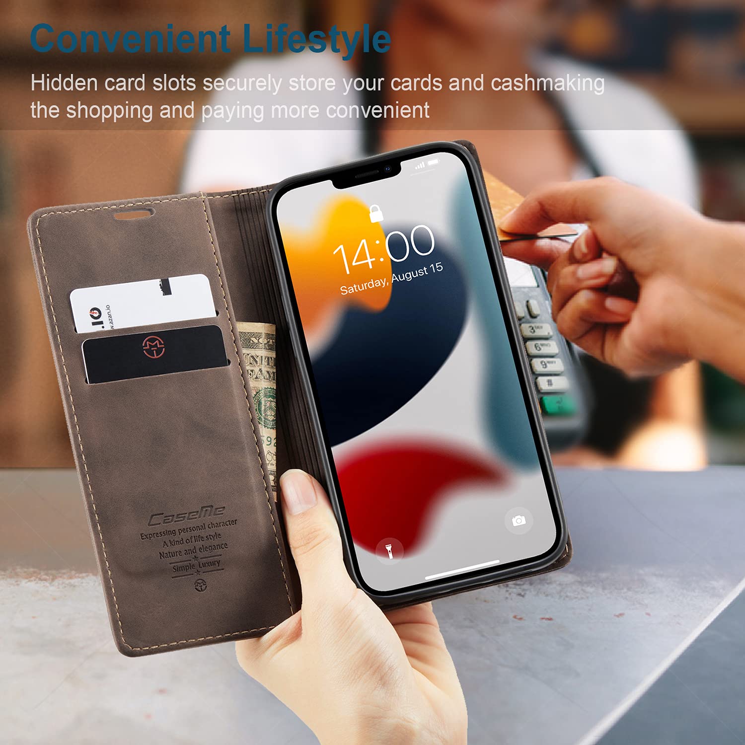 Premium Leather Wallet Case for iPhone 13 (6.1
