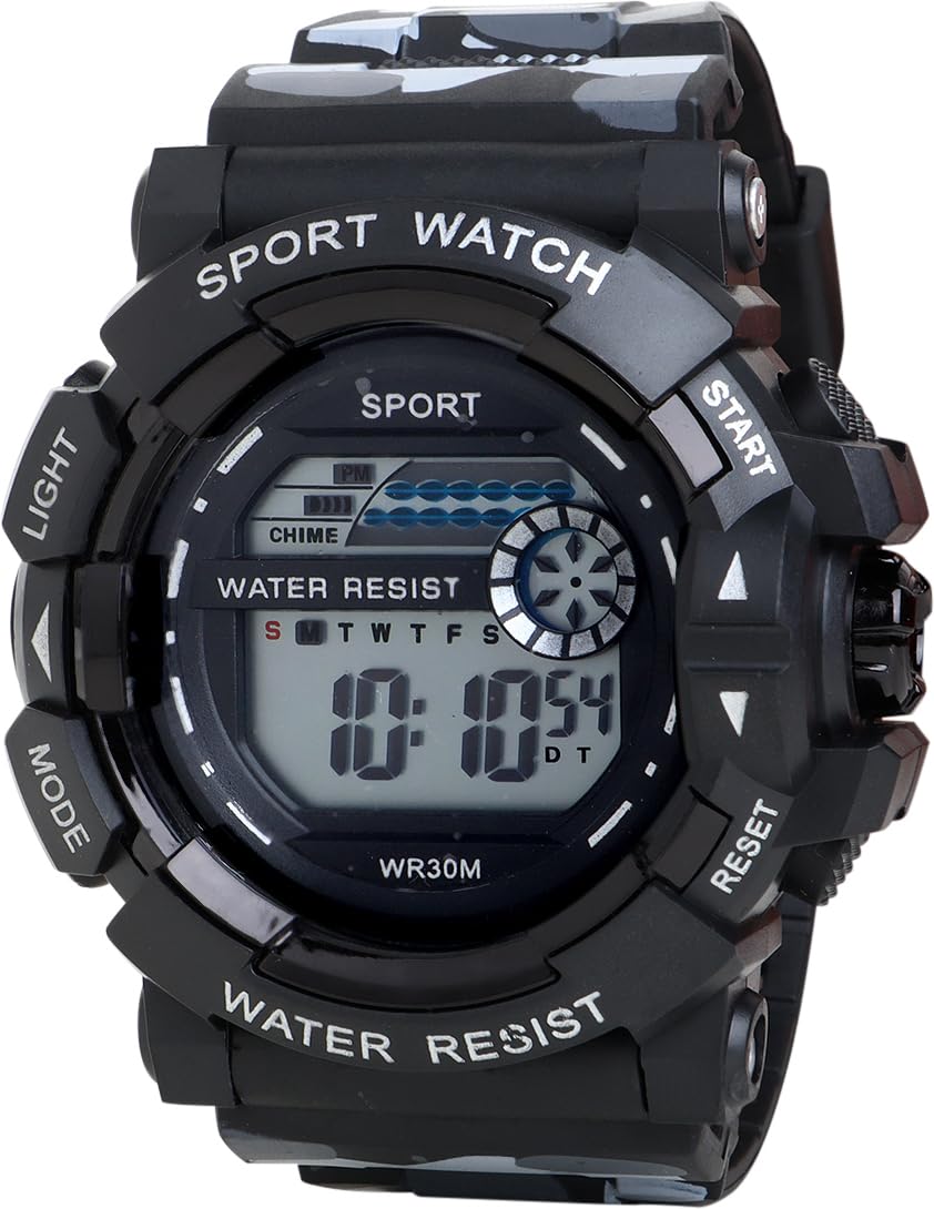 Waterproof Shockproof Sports Chronograph Watch with LED Backlight - Perfect for Running, Swimming & Outdoor Adventures