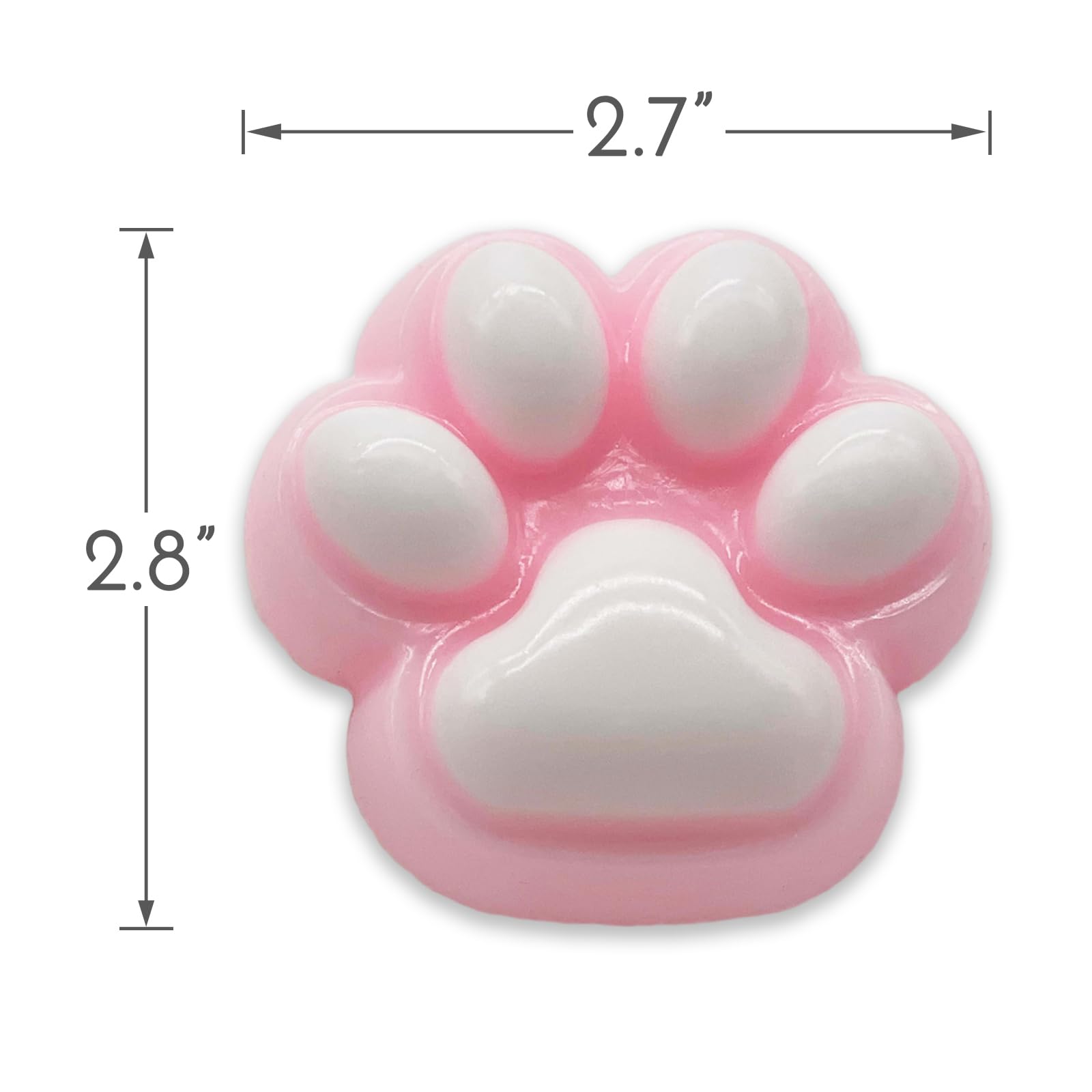 Heeli Cat Paw Squishy Toy - Cute Furry Stress Relief Squeeze Toy, Soft Silicone Sensory Fidget Toy for Adults & Kids (Pink & White, 1PC) - Perfect for Office, Home & Anxiety Relief