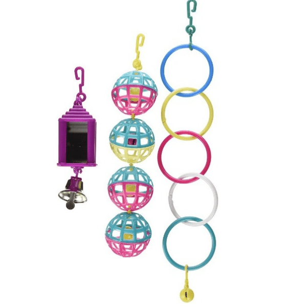 Living World Bird Toys Value Pack - Chewable, Colorful & Durable Parrot Toys for Small & Large Birds - Perfect for Cage Play & Mental Stimulation