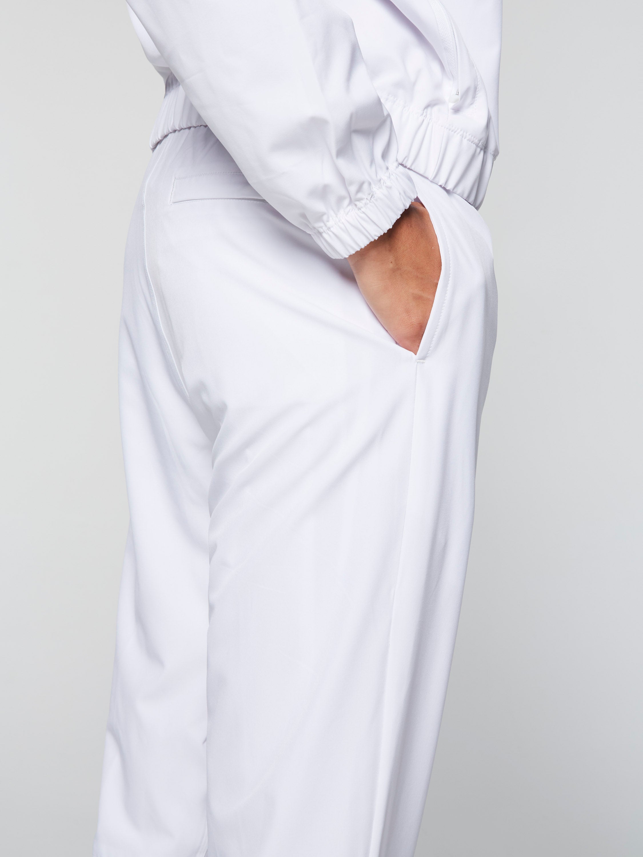 Women's Monza Tennis Pants - Breathable High-Waisted Workout Leggings for Running & Yoga | Brilliant White | Perfect for Gym, Tennis & Casual Wear