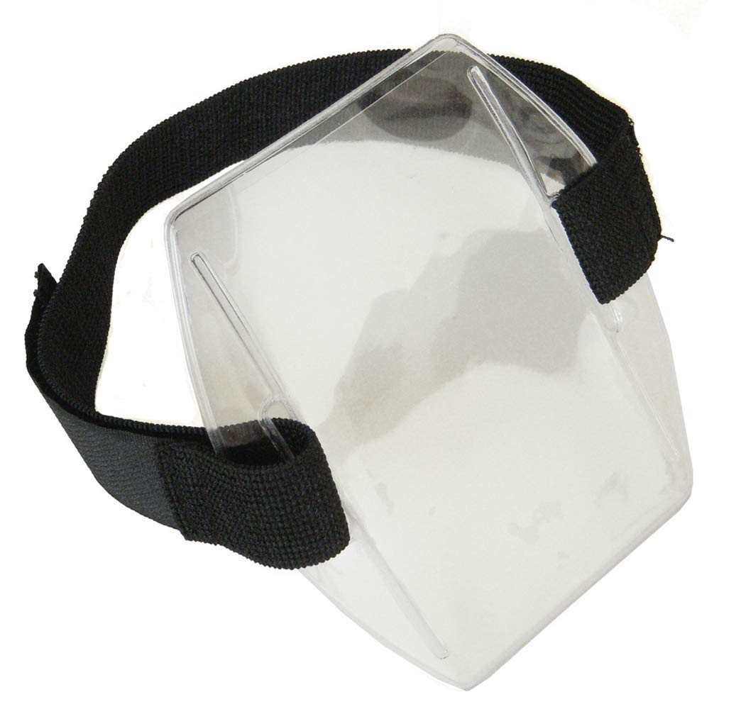 100pcs Black Adjustable Armband ID Badge Holders with Secure Strap - Perfect for Events, Conferences & Workplace Security by OnDepot.com