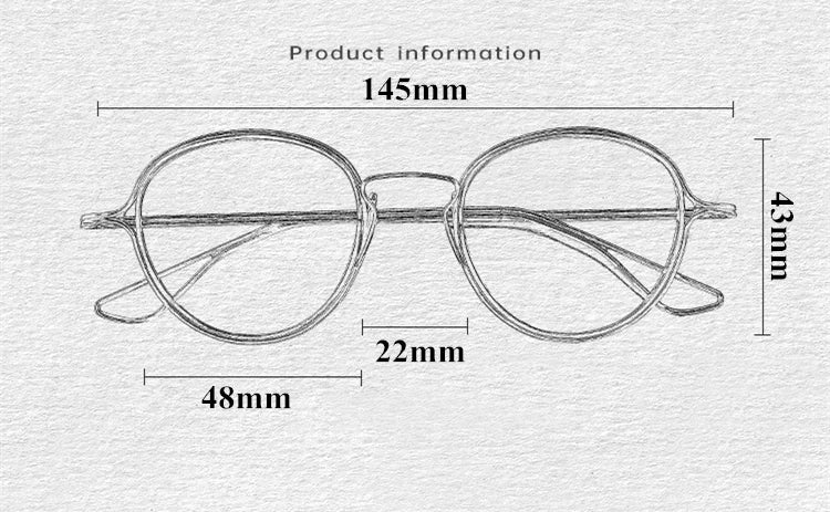 Stylish Black Unisex Titanium Round Eyeglasses D100 - Lightweight & Durable Full Rim Glasses for Men & Women - Perfect for Reading, Work, and Everyday Fashion