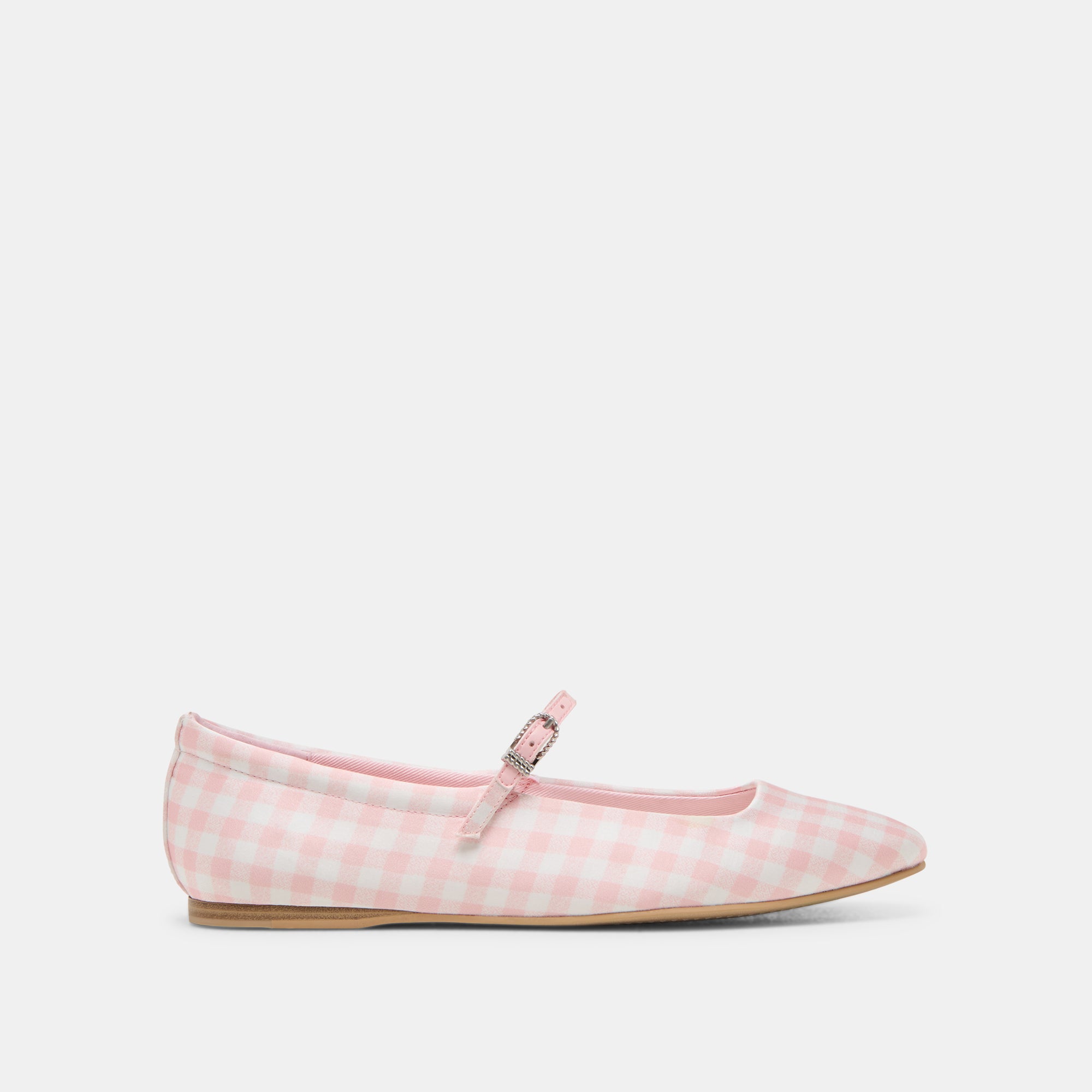 REYES X BYRDIE Golf Wide Ballet Flats - Pink Plaid Gingham Slip-On Shoes for Women | Comfortable & Stylish for Casual Wear, Office, and Golf Outings
