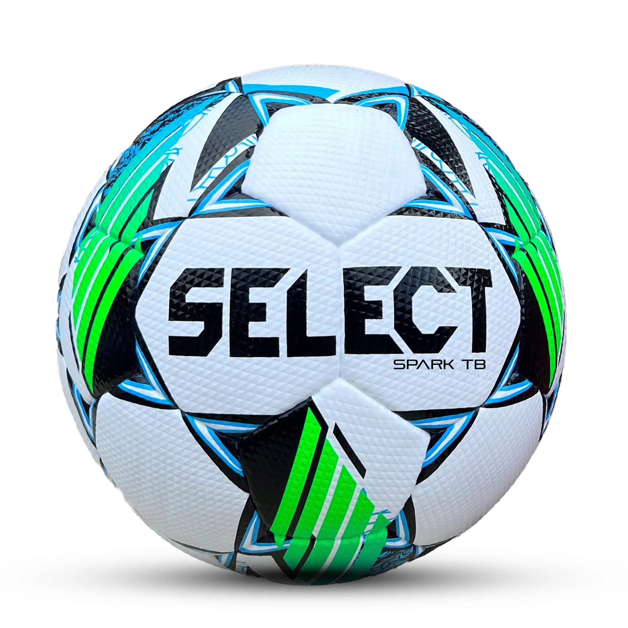Select Sport Spark TB Soccer Ball - White, Blue, Green | Official Size 5 Match Ball for Training & Games | Perfect for Youth, High School & Club Soccer Players