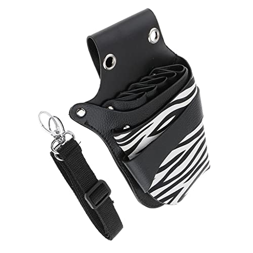 Professional Zebra Hairdressing Scissor Shears Storage Case - Barber Salon Tools Pouch Holster for Stylists - Perfect for Salon, Travel & Home Haircut Kits Organization