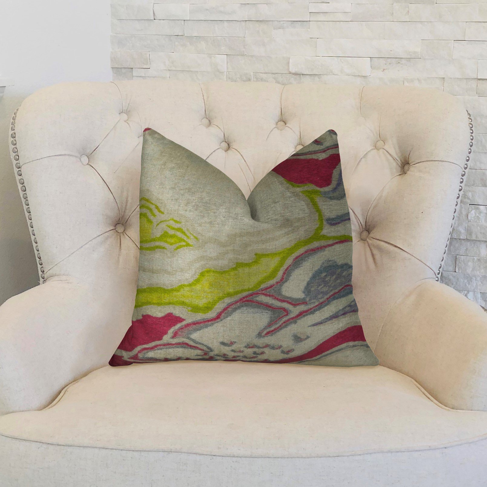 Plutus Namaste Handmade Luxury Pillow 18x18 Inches - Premium Decorative Throw Pillow for Sofa, Bed & Meditation Space - Boho Chic Home Decor