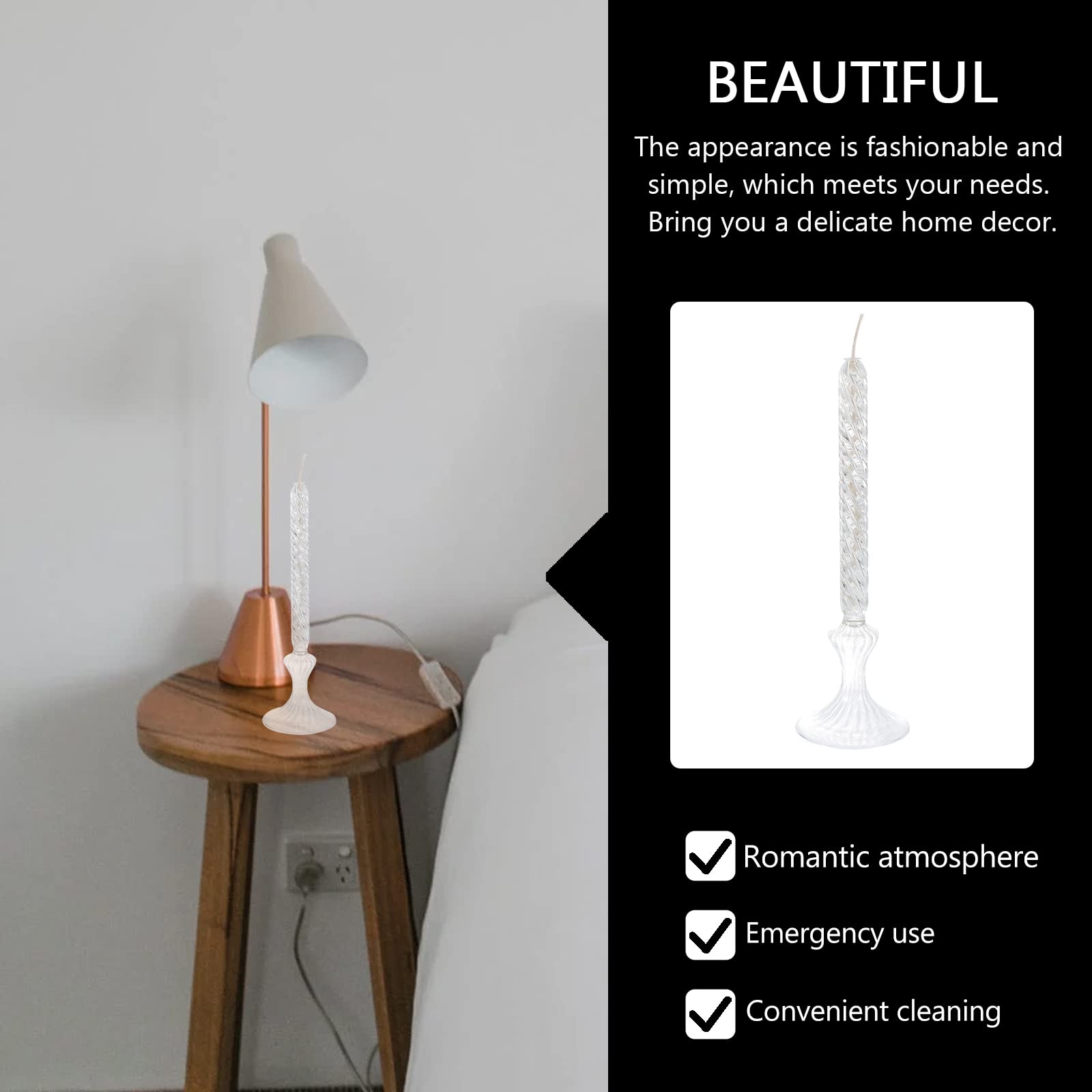 1pc Romantic Candlelight Dinner Glass Oil Lamp - Nordic Style Glass Oil Candle for Home Decor, Wedding Centerpiece & Cozy Ambiance