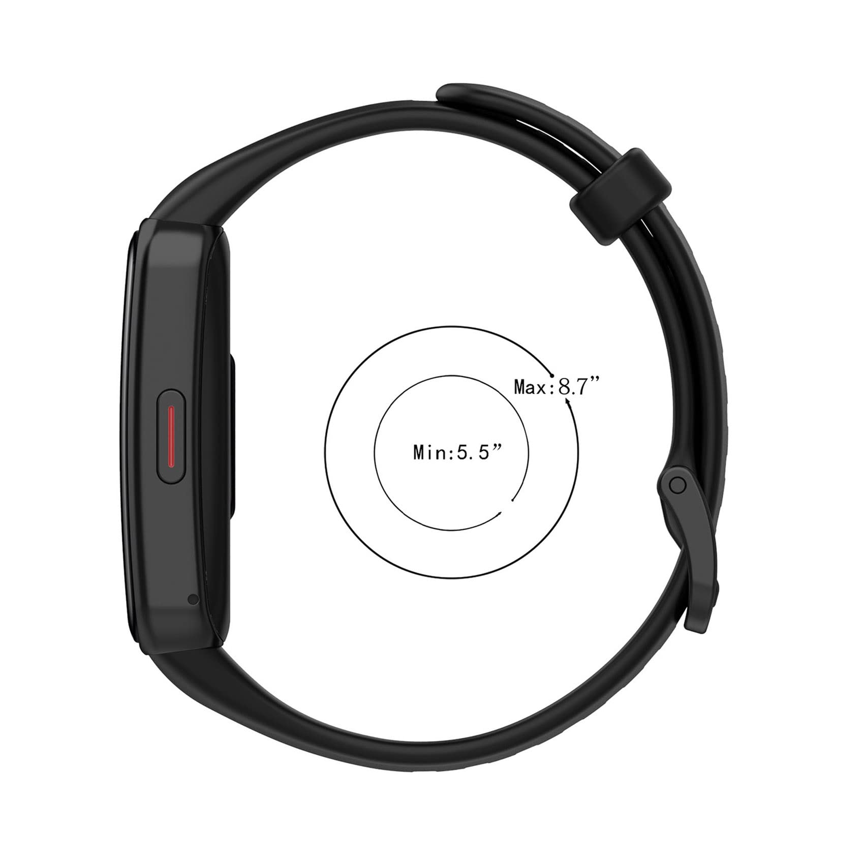 Premium Soft Silicone Replacement Strap for Huawei Band 7/6 & Honor Band 6 - Comfortable Wristband Bracelet for Fitness Tracking (Black) | Ideal for Workouts, Running & Daily Activity Monitoring