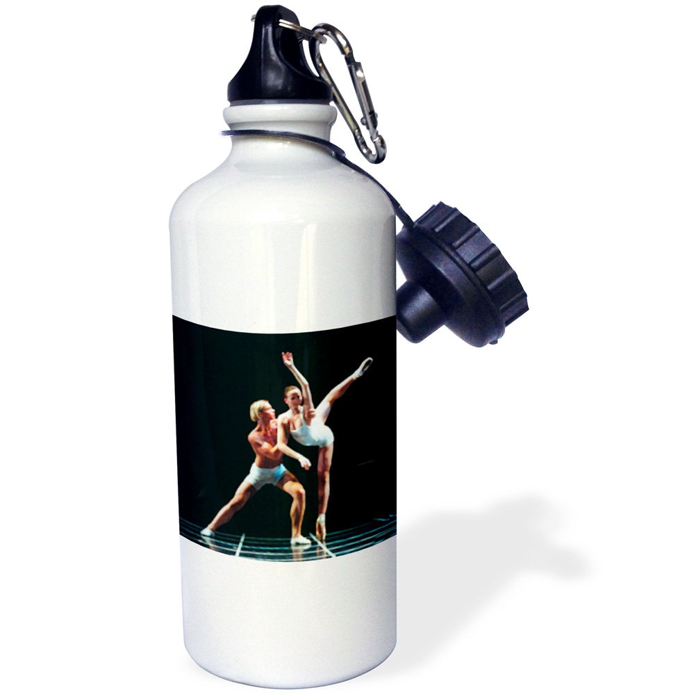 3D Rose Ballet Dance Sports Water Bottle - 21 oz Insulated Stainless Steel Water Bottle with Leakproof Lid - Perfect for Ballet, Dance, Gym & Outdoor Activities