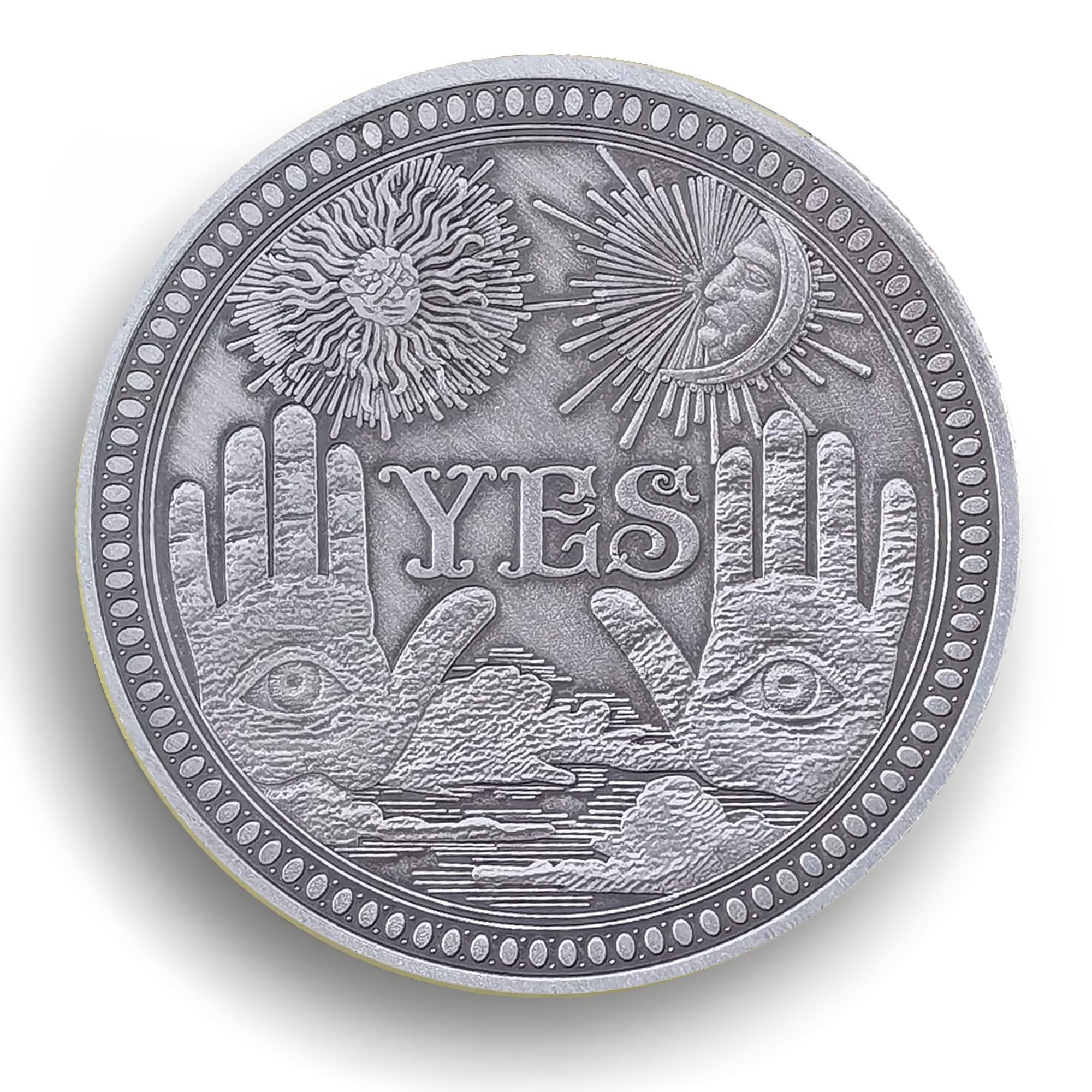 Yes No Decision Maker Challenge Coin - Collector's Medallion Souvenir in Silver | Perfect for Office Meetings, Gifts & Bar Games