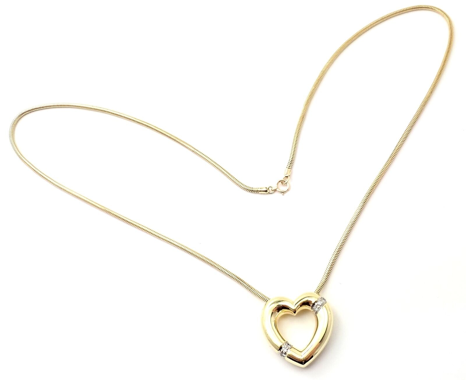 Authentic Tiffany & Co Picasso 18k Yellow Gold Diamond Heart Pendant Necklace | Luxury Jewelry Gift for Women | Perfect for Anniversaries, Valentine's Day & Special Occasions