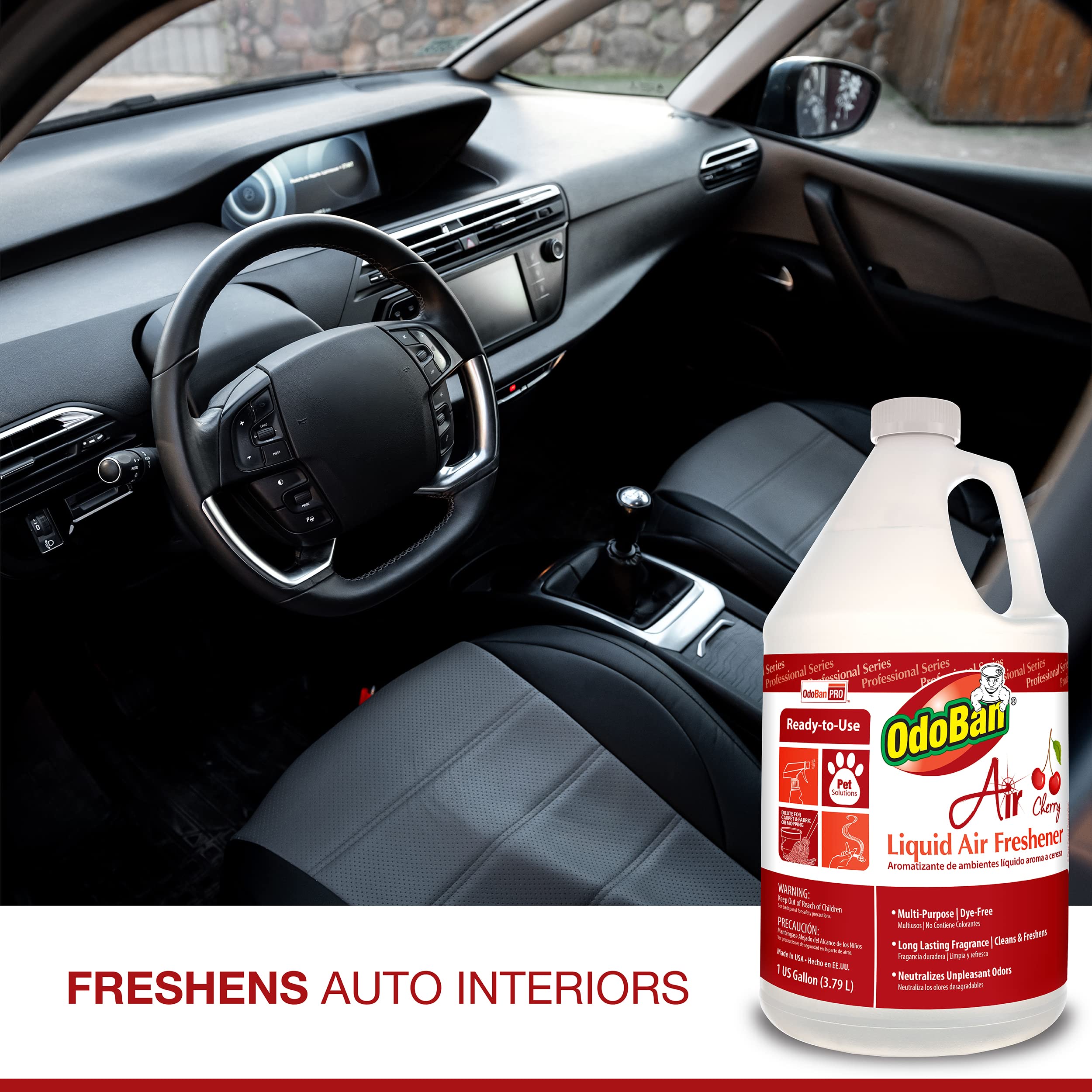 OdoBan Fogmaster Jr. Electric Handheld Fogger - 1 Gallon Cherry Scented Air Freshener for Home, Office & Commercial Use | Portable Disinfectant Sprayer for Odor Elimination & Sanitizing