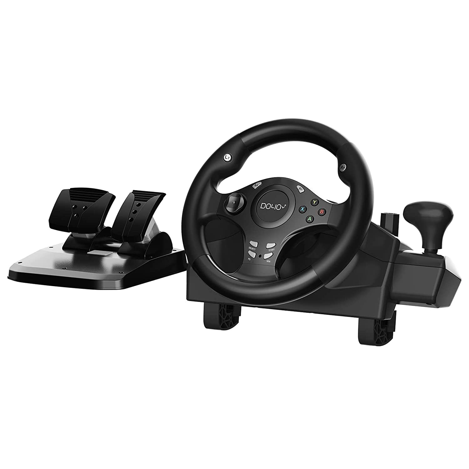 DOYO 270° Racing Wheel & Pedals for PC, Xbox, PS4, Switch - Force Feedback Steering Wheel with Responsive Gears - Perfect for Gran Turismo, Forza, F1 Racing Games - Home Racing Simulator Setup for Gamers