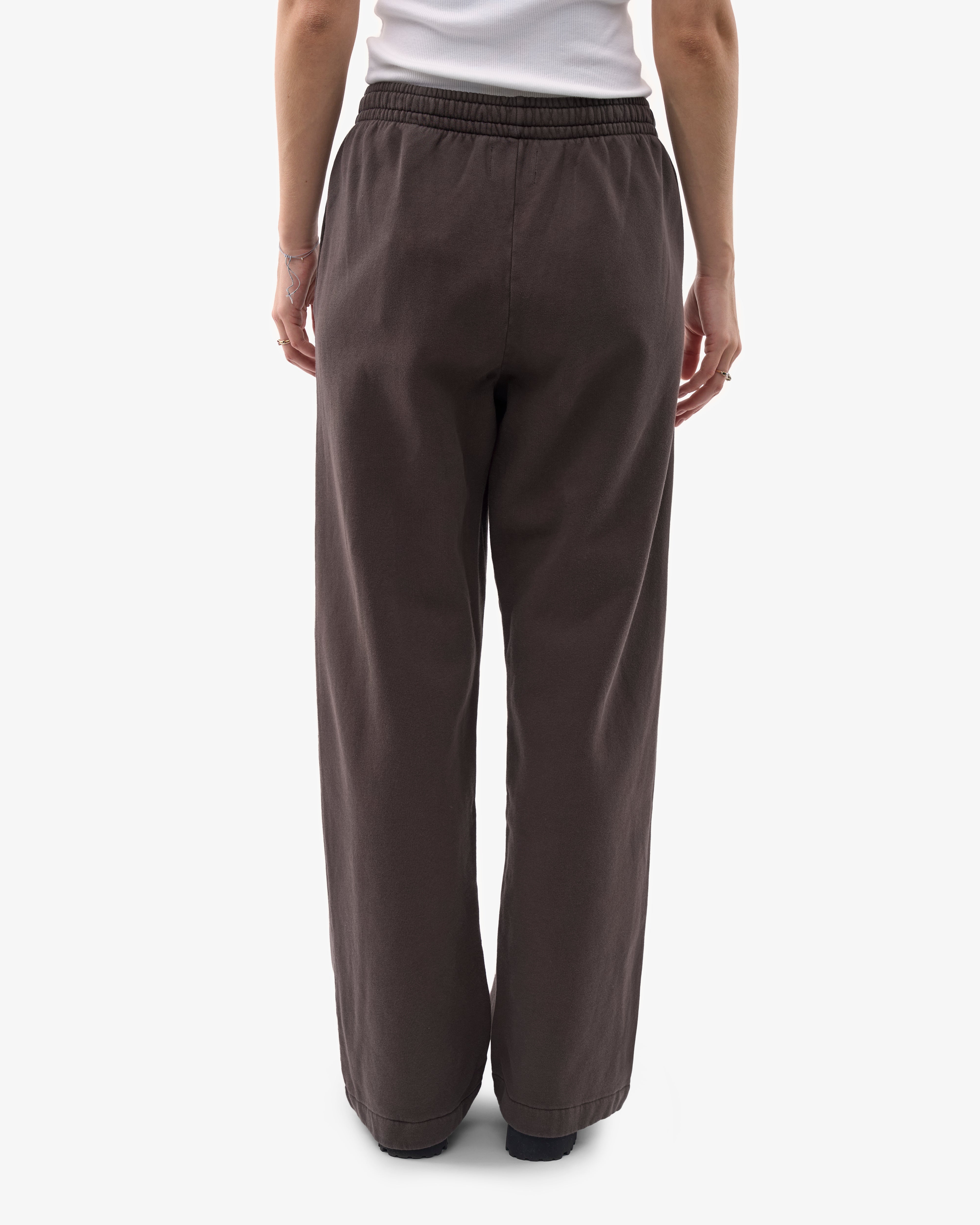 Organic Straight Leg Sweatpants for Women - Soft Cotton Lounge Pants in Coffee Brown - Perfect for Yoga, Running & Casual Wear