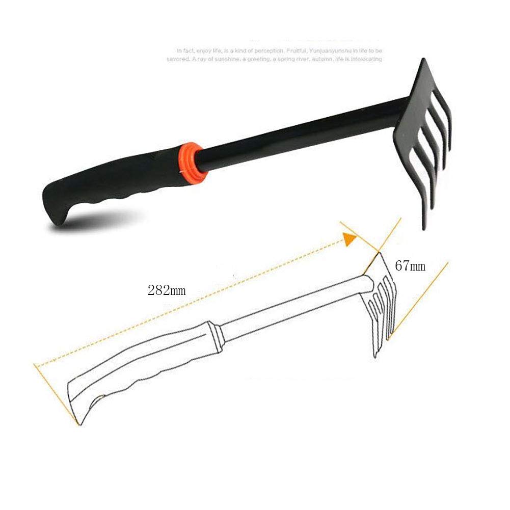 Heavy Duty 4-Piece Garden Tool Set with Non-Slip Rubber Grip - Perfect Gardening Gift for Men & Women (Black) - Ideal for Planting, Weeding & Landscaping