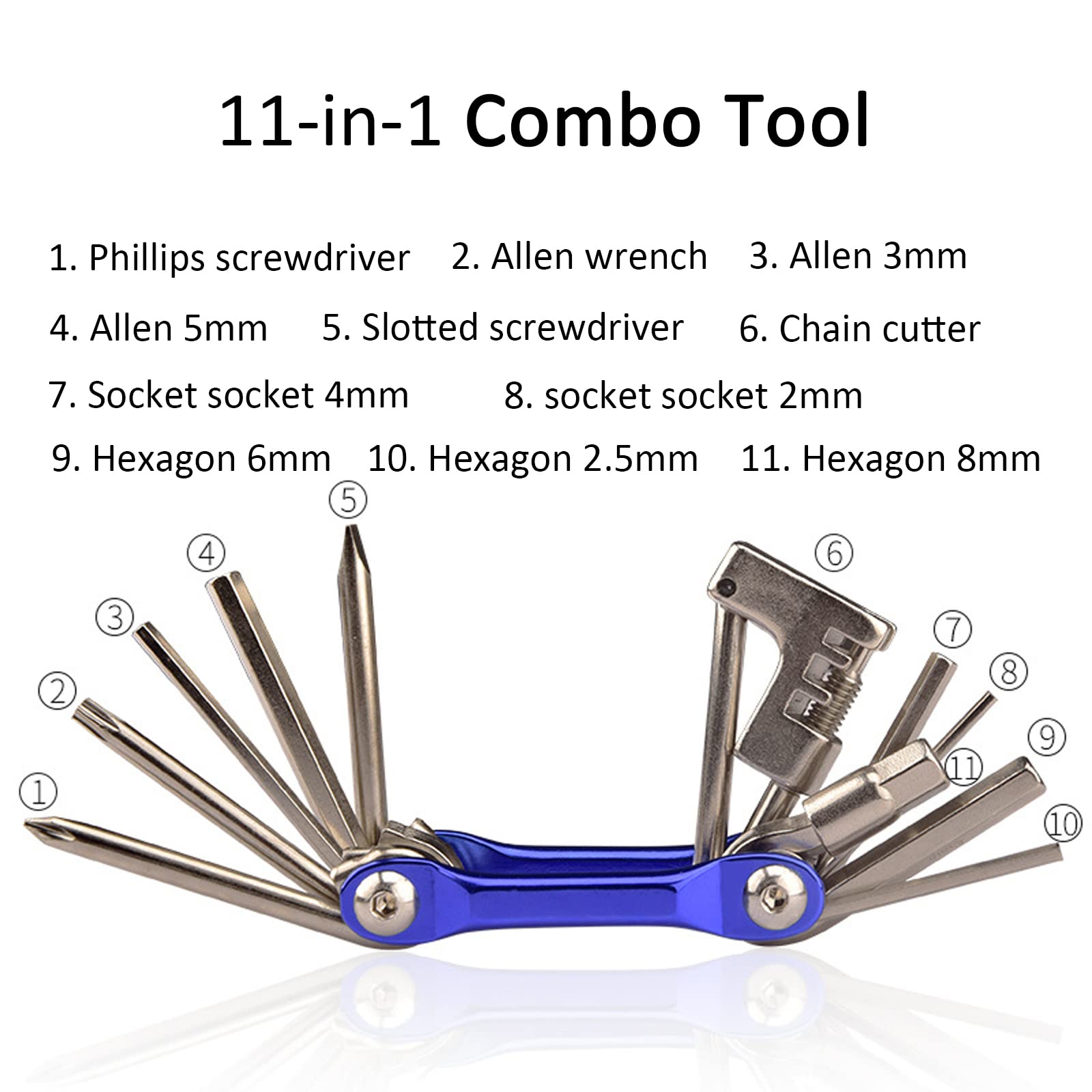 OUKENS 11-in-1 Bicycle Repair Tool Kit - Professional Mountain Bike Maintenance Tools for Cycling Enthusiasts | Perfect for Road Trips, Trail Repairs & Home Bike Maintenance