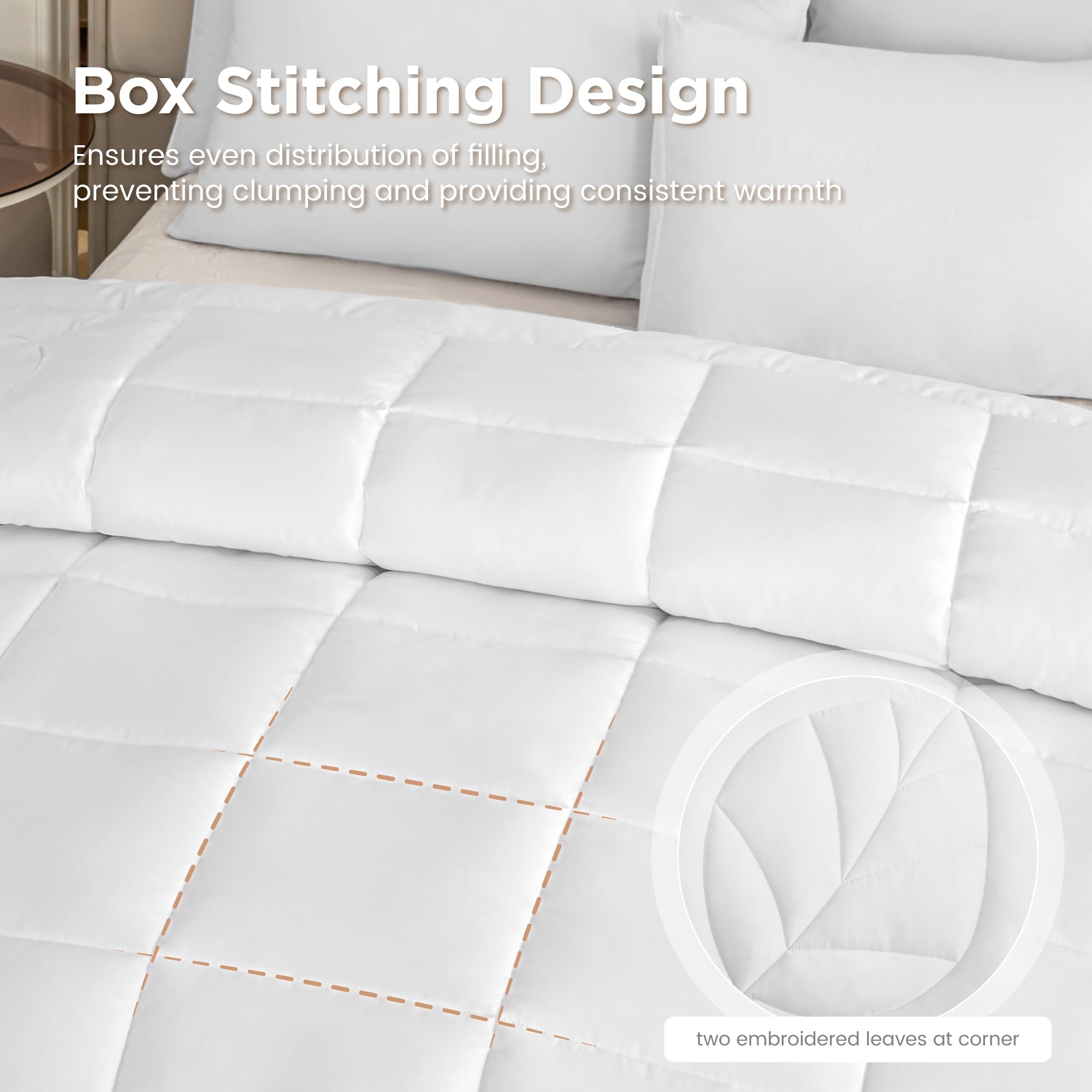 Sophia & William Tencel Lyocell Queen Size Bed Comforter - Cooling Lightweight All-Season Fluffy Duvet Insert with Quilted Design | Perfect for Hot Sleepers & Year-Round Comfort