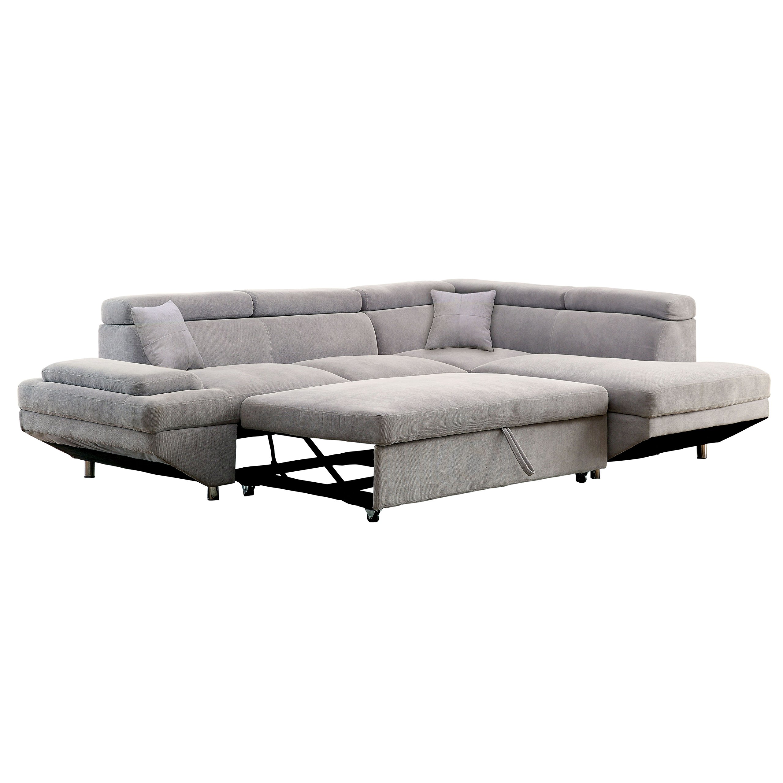 Walter's Modern Sectional Sofa with Pull-Out Sleeper Chaise - Comfortable L-Shaped Couch for Living Room, Home Theater & Small Spaces - Convertible Sleeper Sofa Bed for Guests & Apartments