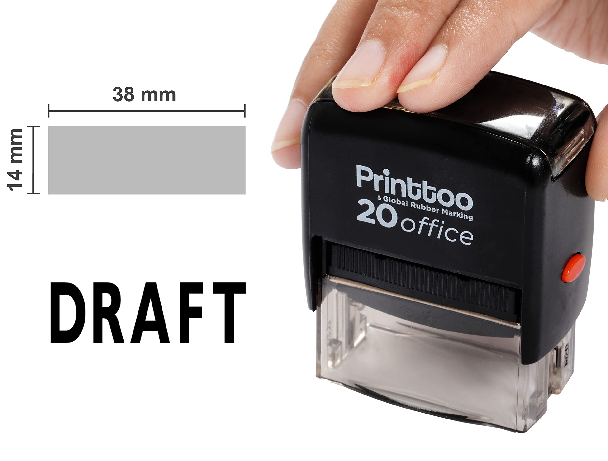 Printtoo Self Inking Rubber Stamp - Custom Office Stamp for Documents, Paperwork & Crafts - Black Ink - Perfect for Business, School & Home Use