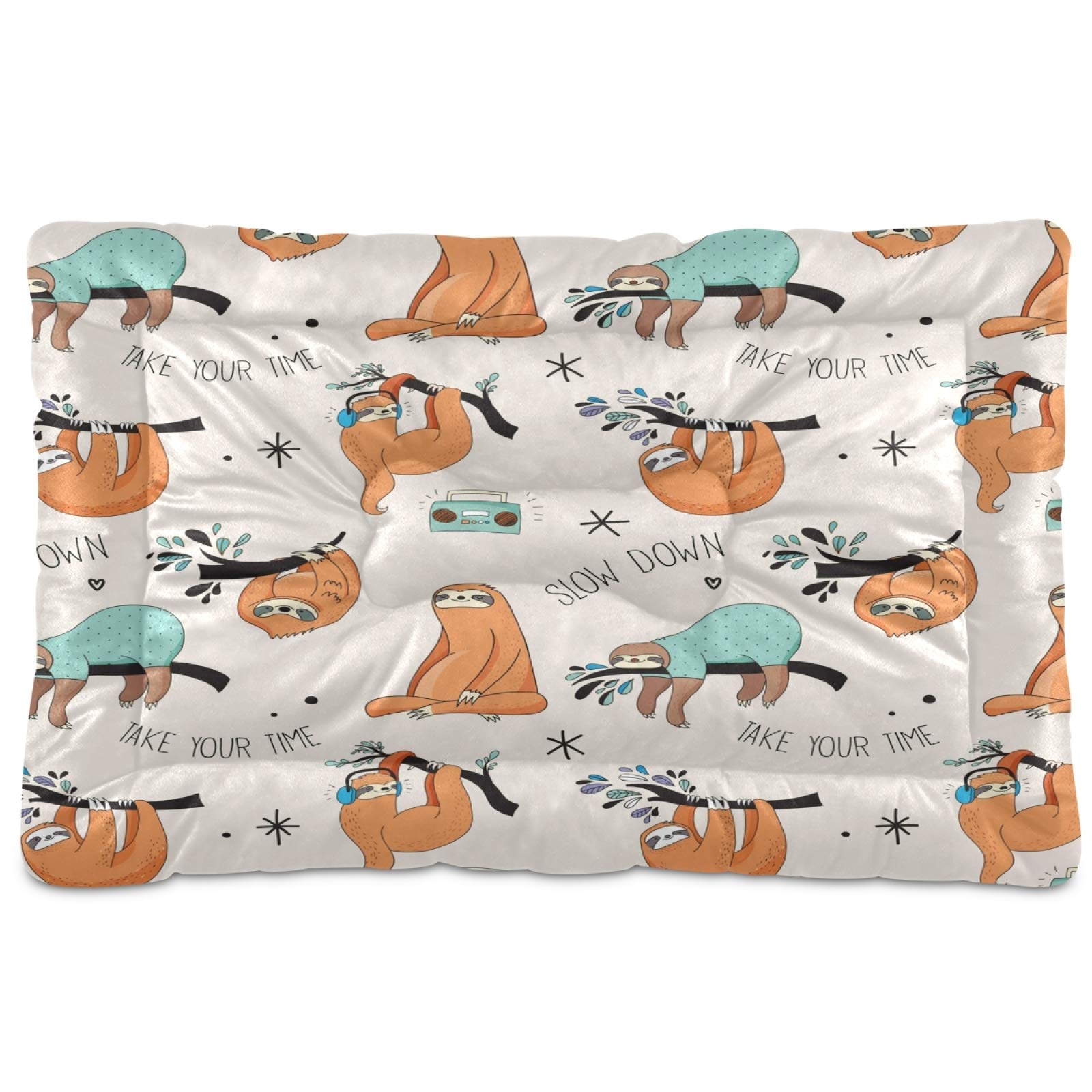 KEEPREAL Naughty Sloth Pet Bed - Ultra Soft Rectangle Dog & Cat Bed for Small to Medium Pets (24x18 Inches) - Calming Comfort Bed for Puppies, Kittens, and Adult Pets - Perfect for Living Room, Bedroom, or Crate