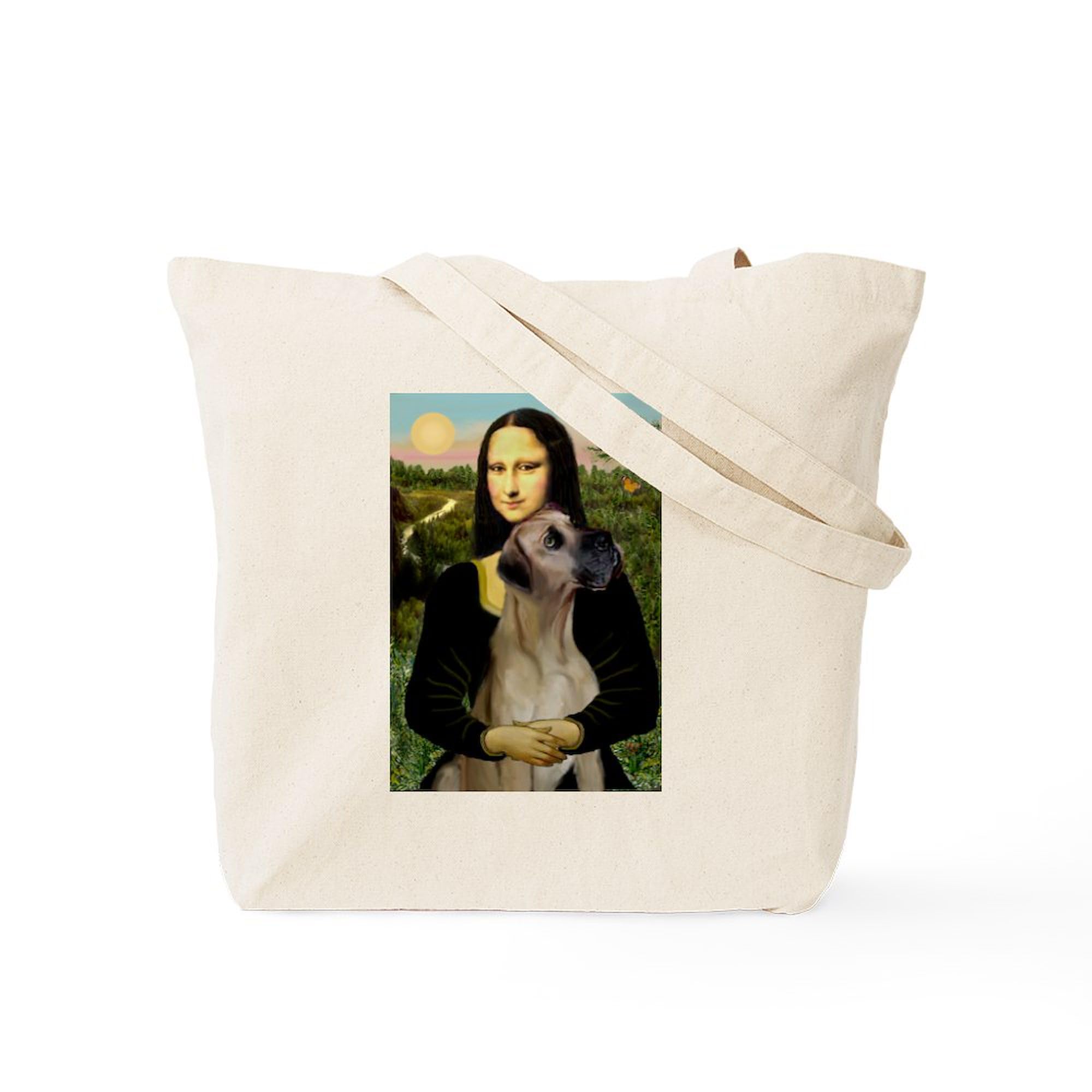**Mona/Great Dane Canvas Tote Bag - Natural Reusable Shopping Bag for Groceries, Beach & Daily Use**