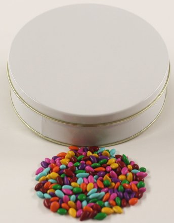 Scott's Cakes Rainbow Mix Chocolate Covered Sunflower Seeds - Crunchy Sweet Snack in Mini White Tin - Perfect for Parties, Gifts & On-the-Go Treats