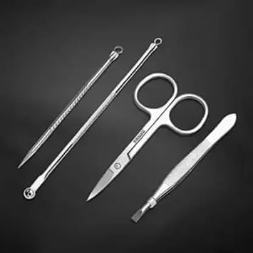 Professional Stainless Steel Nail Scissors Grooming Kit - 16-Piece Set with Leather Case for Manicure, Pedicure & Pet Grooming | Perfect for Home, Salon & Travel Use