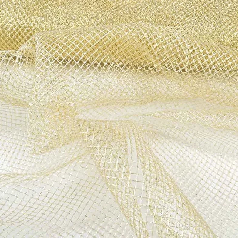 Elegant Gold Bridal Tulle Lurex Fishnet Veil - Perfect for Wedding Ceremonies & Romantic Photoshoots