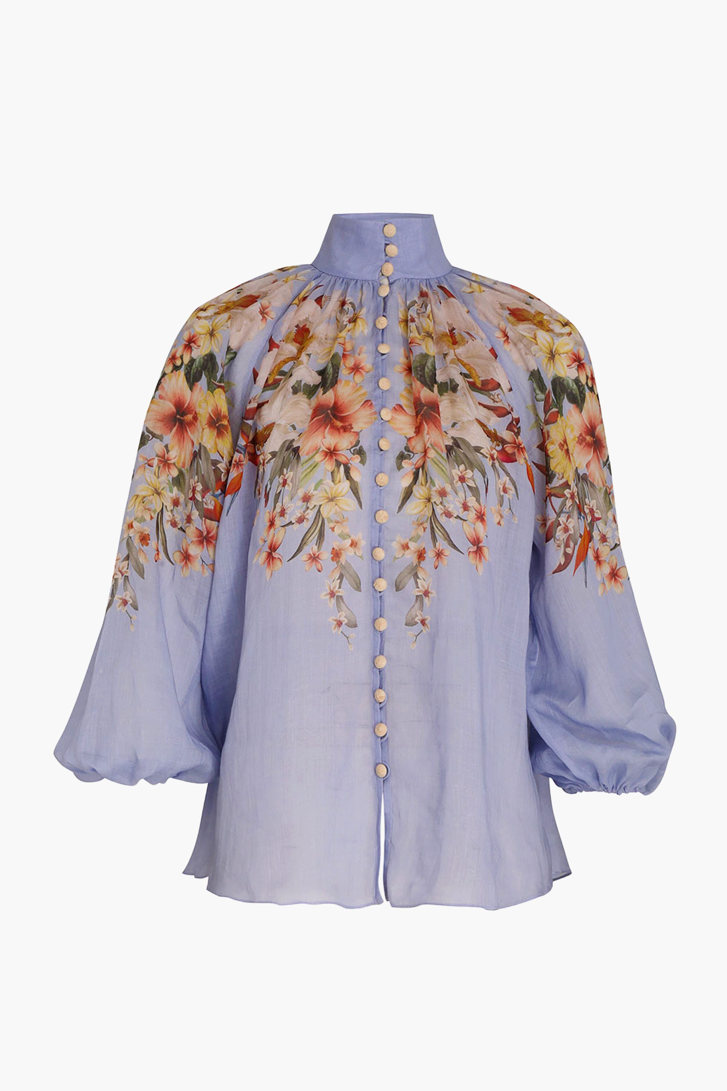 Blue Palm Lexi Billow Blouse - Women's Flowy Boho Blouse for Summer, Beach & Casual Outfits | Lightweight & Breathable Fabric for Comfortable Wear