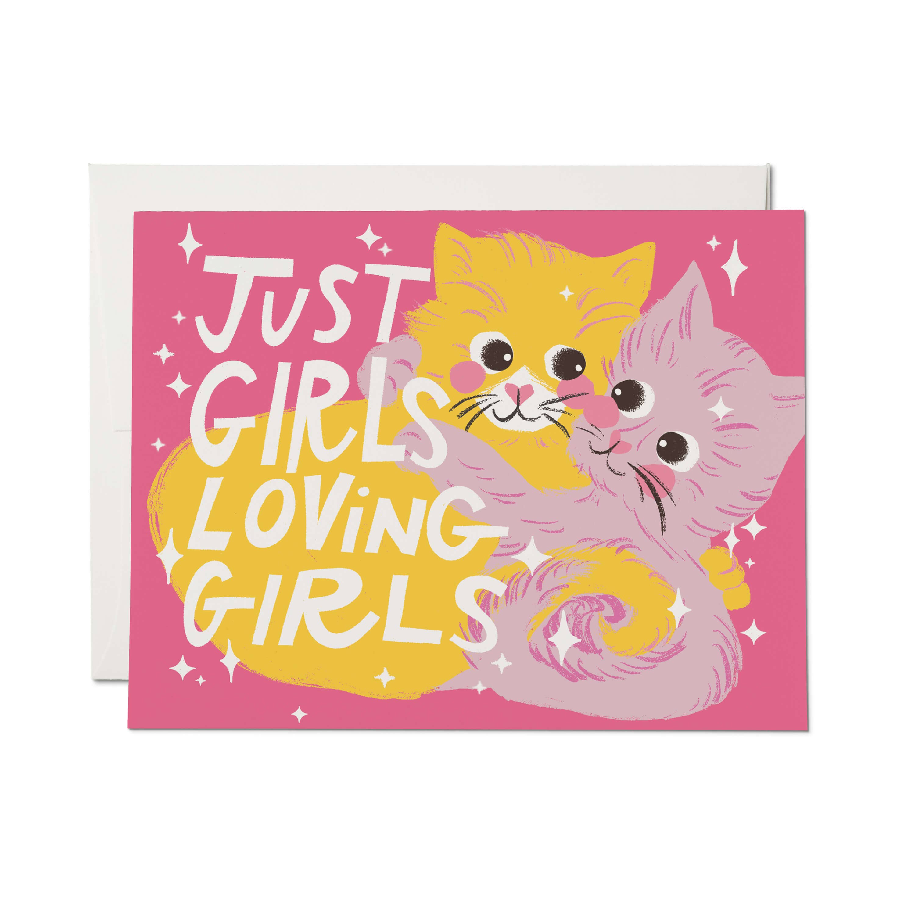 Red Cap Just Girls Greeting Card - Single Blank Note Card for Birthdays, Thank You & Friendship - Perfect for Women's Occasions & Special Moments
