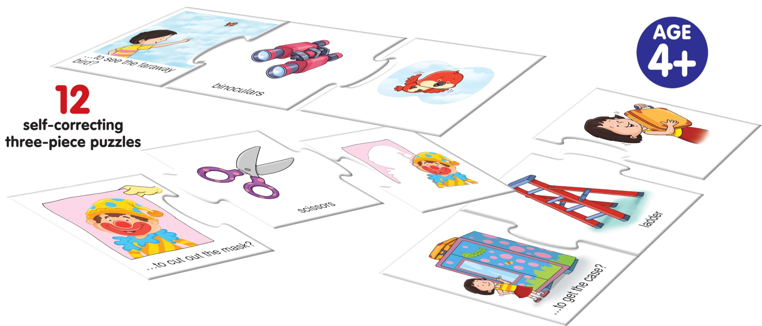 Frank What Do I Use – Early Learning Puzzles for Kids Ages 4-12 | 36-Piece Self-Correcting Brain Booster Puzzles (3 Sets) | Educational Toys for Focus & Memory Development | Perfect Gift for Boys & Girls | Ideal for Classroom, Homeschooling & Family Game Night