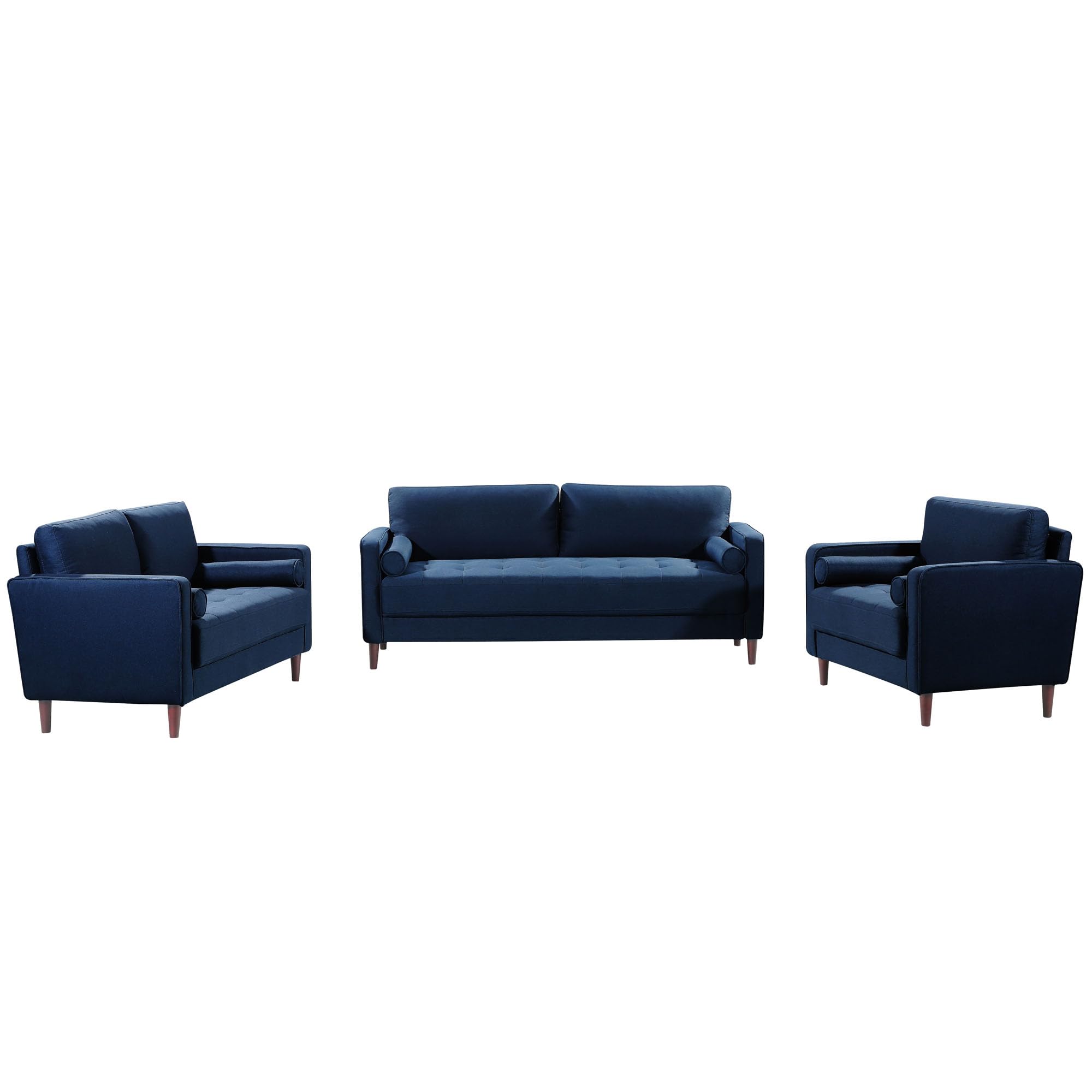 Lifestyle Solutions Lexington Armchair in Navy Blue – Comfortable Modern Living Room Chair for Home & Office Use