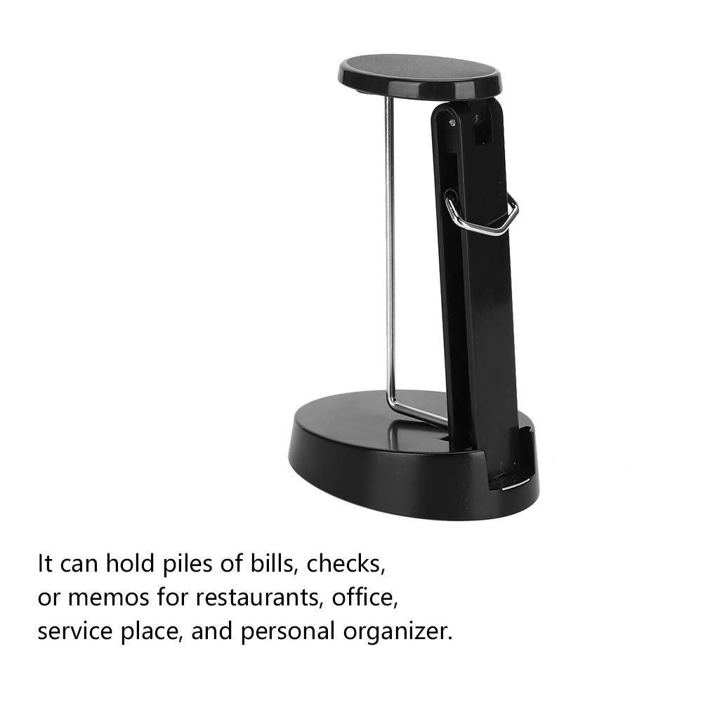 Black Metal Receipt Spike Holder for Office & Restaurant - Bill Fork, Memo & Check Organizer with Straight Rod - Perfect for Organizing Invoices, Notes & Orders