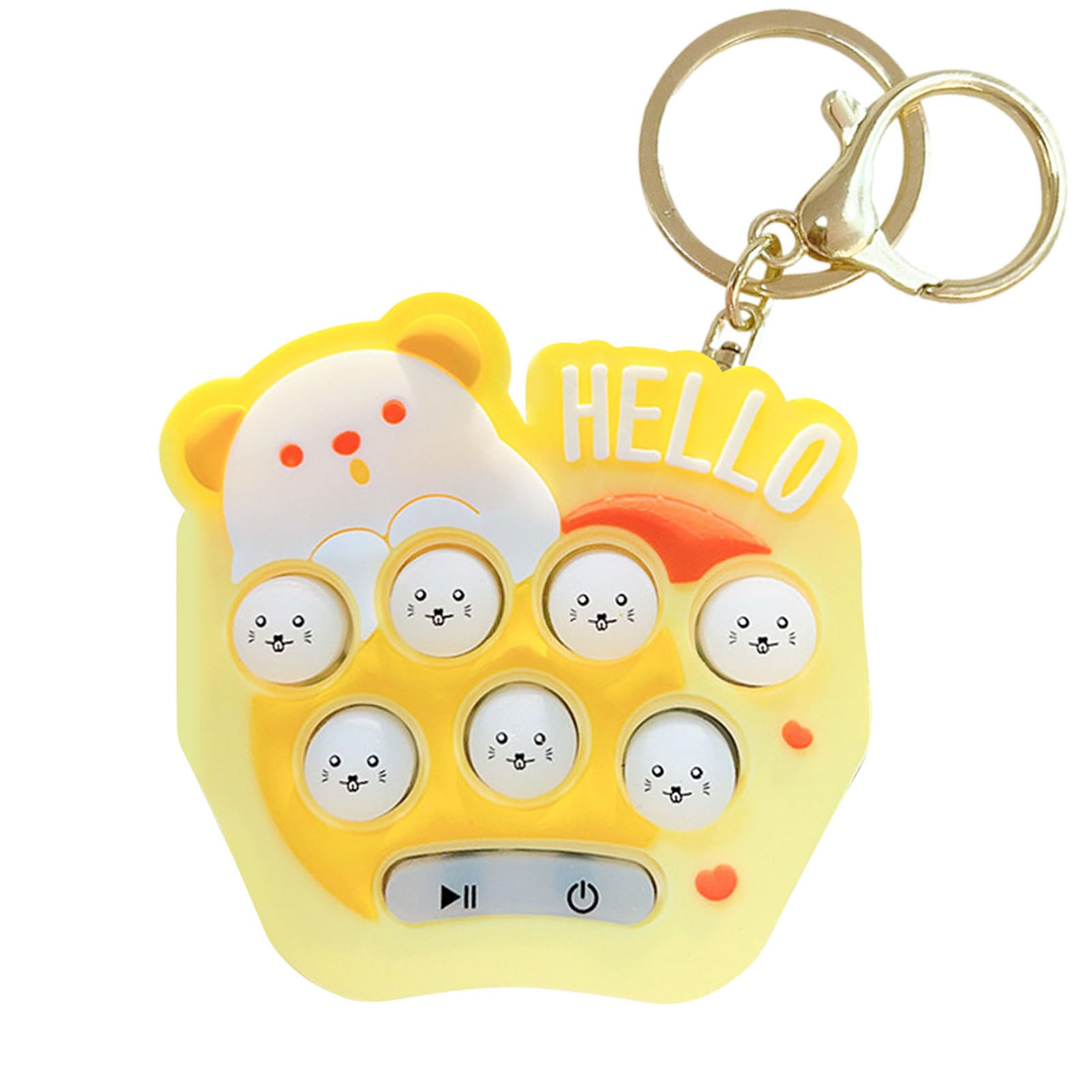 Quick Push Bubble Game - Fun Stress Relief Toy for Kids & Adults | Handheld Travel Game for Relaxation & Decompression | Light Up Fidget Pop Game for Home, Office & Car (Yellow)